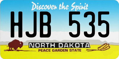 ND license plate HJB535