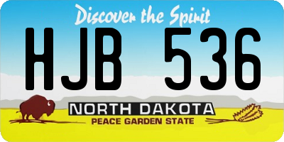 ND license plate HJB536