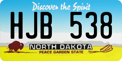 ND license plate HJB538