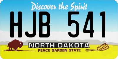 ND license plate HJB541