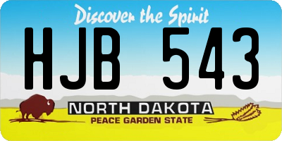 ND license plate HJB543