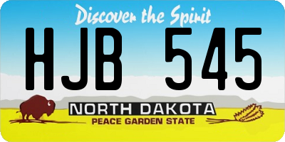 ND license plate HJB545