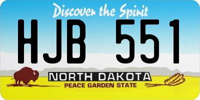ND license plate HJB551
