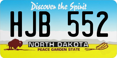 ND license plate HJB552