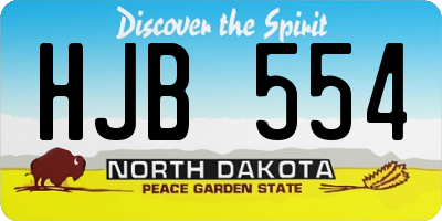 ND license plate HJB554