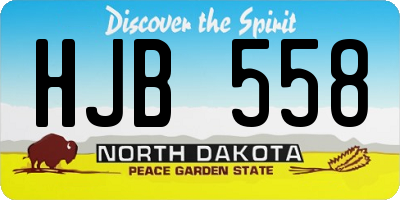ND license plate HJB558