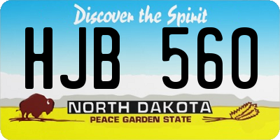 ND license plate HJB560