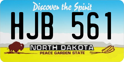 ND license plate HJB561