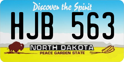 ND license plate HJB563