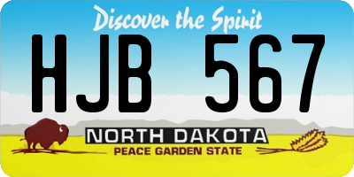 ND license plate HJB567