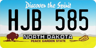 ND license plate HJB585