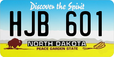 ND license plate HJB601