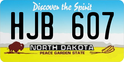 ND license plate HJB607