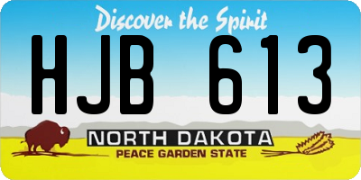 ND license plate HJB613
