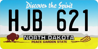 ND license plate HJB621