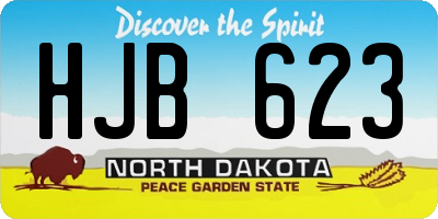 ND license plate HJB623