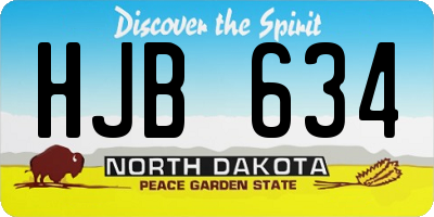 ND license plate HJB634