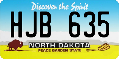 ND license plate HJB635