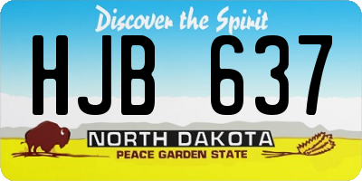 ND license plate HJB637
