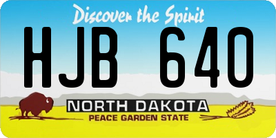 ND license plate HJB640