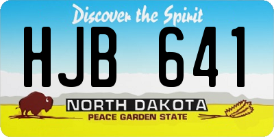 ND license plate HJB641
