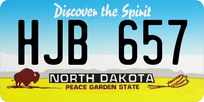 ND license plate HJB657