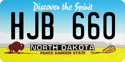 ND license plate HJB660