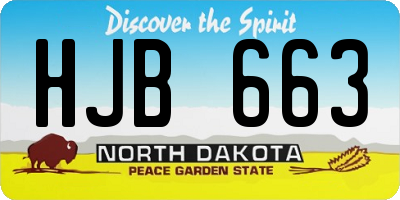 ND license plate HJB663