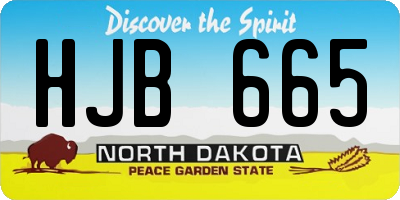 ND license plate HJB665