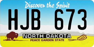 ND license plate HJB673