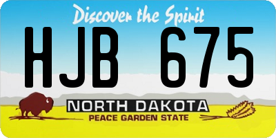 ND license plate HJB675