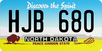 ND license plate HJB680