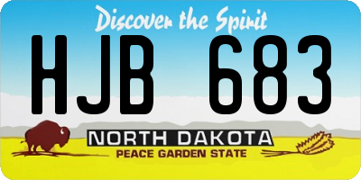 ND license plate HJB683