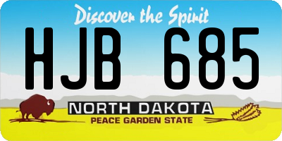 ND license plate HJB685