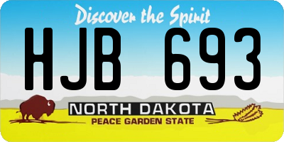 ND license plate HJB693