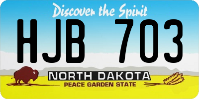 ND license plate HJB703