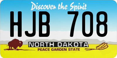 ND license plate HJB708
