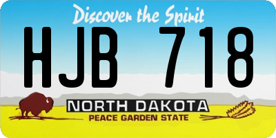 ND license plate HJB718