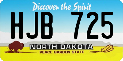 ND license plate HJB725