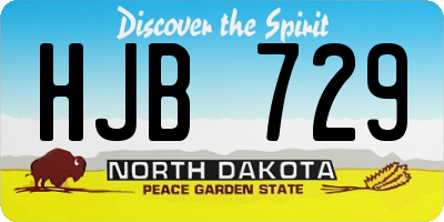 ND license plate HJB729