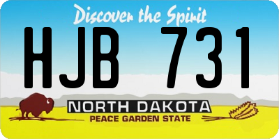 ND license plate HJB731