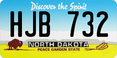 ND license plate HJB732