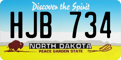 ND license plate HJB734