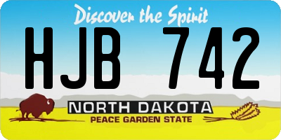 ND license plate HJB742