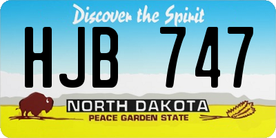 ND license plate HJB747