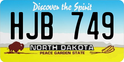 ND license plate HJB749