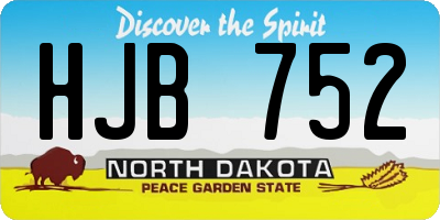 ND license plate HJB752