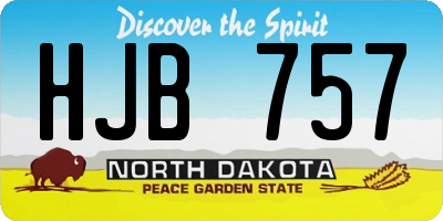 ND license plate HJB757