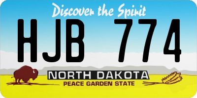 ND license plate HJB774