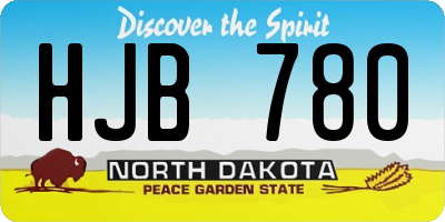 ND license plate HJB780